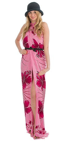 Wickelrock und Sarong gebunden als Elegantes Kleid